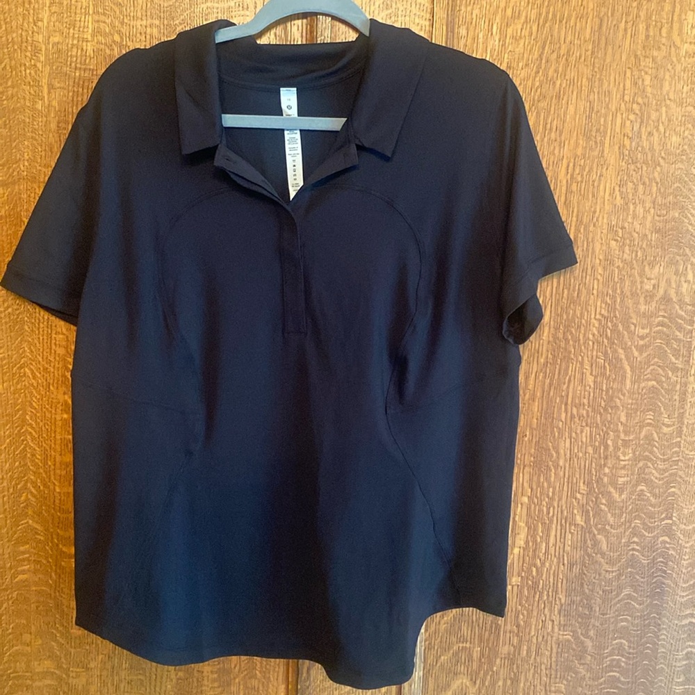 Lululemon Black top Tennis yoga Sz 16